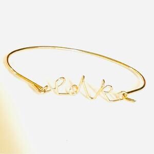 Love Script Gold Hook Bracelet